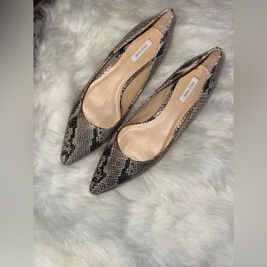 Cole Haan Women's Snakeskin Flats - Black and Cream